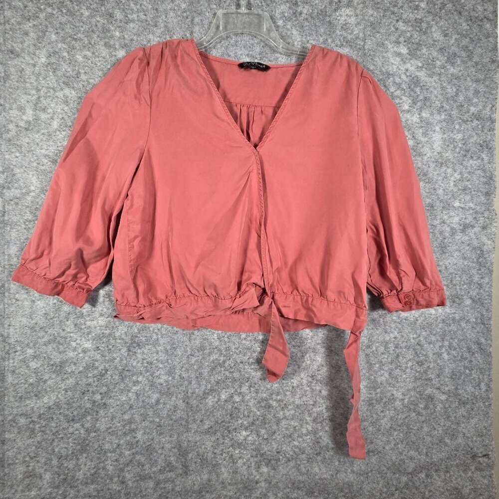 Velvet Heart Women's Casual Long Sleeve Button Up Top Pink Size M